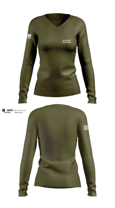 Batallón de Helicópteros 23018890 Women's Long Sleeve V-neck Shirt - 1