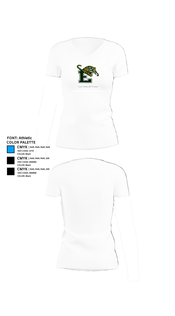 Womens Short Sleeve Vneck Shirt, Thomas E. Edwards Basketball, Men's Basketball, Teamtime, Team time, sublimation, custom sports apparel, team uniforms, spirit wear, spiritwear, sports uniforms, custom shirts, team store, custom team store, fundraiser sports, apparel fundraiser