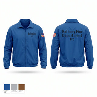 Windbreaker, Bethany Fire Department, Fire Department, Teamtime, Team time, sublimation, custom sports apparel, team uniforms, spirit wear, spiritwear, sports uniforms, custom shirts, team store, custom team store, fundraiser sports, apparel fundraiser