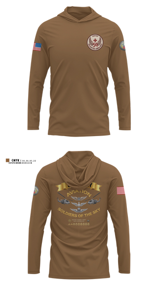 Long Sleeve hooded sunshirt, 54th Medical Company, Army, Teamtime, Team time, sublimation, custom sports apparel, team uniforms, spirit wear, spiritwear, sports uniforms, custom shirts, team store, custom team store, fundraiser sports, apparel fundraiser