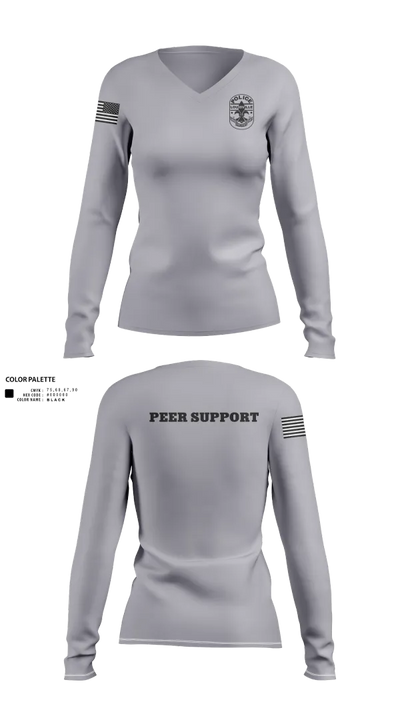 LMPD PEER SUPPORT 60613190 Women's Long Sleeve V-neck Shirt - 51