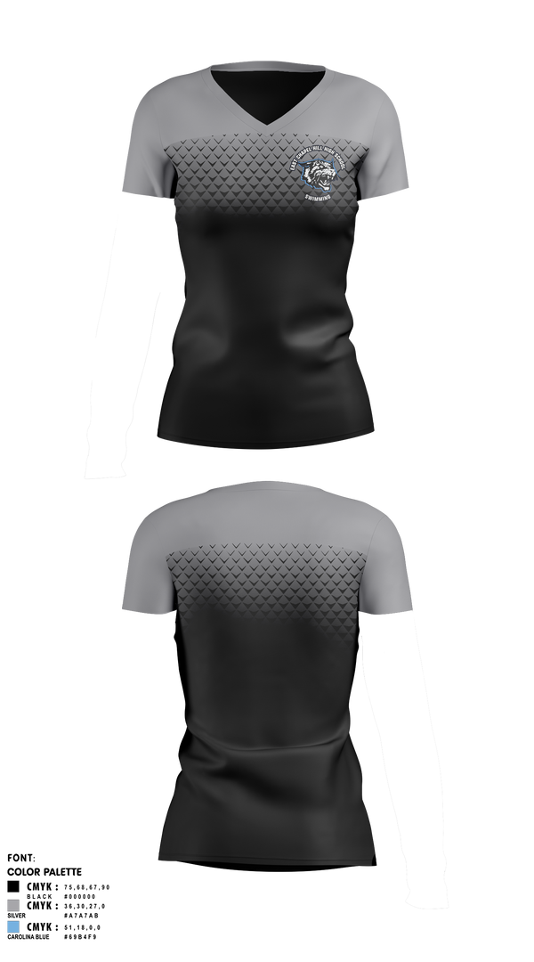 Womens Short Sleeve Vneck Shirt, East Chapel Hill High School Swimming, Swimming, Teamtime, Team time, sublimation, custom sports apparel, team uniforms, spirit wear, spiritwear, sports uniforms, custom shirts, team store, custom team store, fundraiser sports, apparel fundraiser