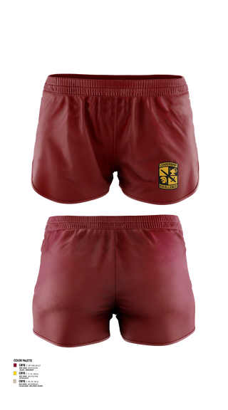 Womens Shorts, Renaissance High School, Army, Teamtime, Team time, sublimation, custom sports apparel, team uniforms, spirit wear, spiritwear, sports uniforms, custom shirts, team store, custom team store, fundraiser sports, apparel fundraiser