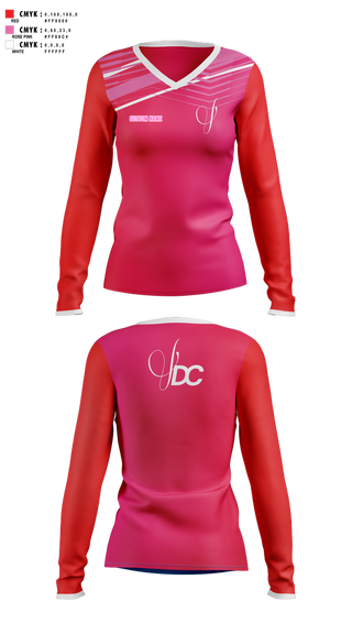 Womens Long Sleeve Vneck Shirt, Viva Dance Collective, Cheer, Teamtime, Team time, sublimation, custom sports apparel, team uniforms, spirit wear, spiritwear, sports uniforms, custom shirts, team store, custom team store, fundraiser sports, apparel fundraiser