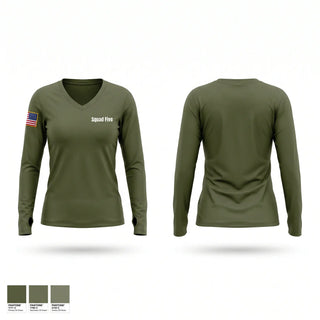 Womens Long Sleeve Vneck Shirt, Squad Five, Police, Teamtime, Team time, sublimation, custom sports apparel, team uniforms, spirit wear, spiritwear, sports uniforms, custom shirts, team store, custom team store, fundraiser sports, apparel fundraiser