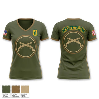 Womens Short Sleeve Vneck Shirt, 333 MP Brigade, Army, Teamtime, Team time, sublimation, custom sports apparel, team uniforms, spirit wear, spiritwear, sports uniforms, custom shirts, team store, custom team store, fundraiser sports, apparel fundraiser