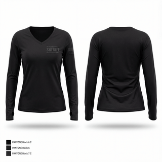Womens Long Sleeve Vneck Shirt, Mercer county sheriff operations unit, Police, Teamtime, Team time, sublimation, custom sports apparel, team uniforms, spirit wear, spiritwear, sports uniforms, custom shirts, team store, custom team store, fundraiser sports, apparel fundraiser