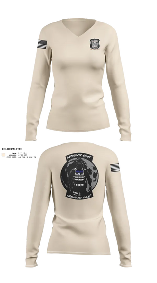 Womens Long Sleeve Vneck Shirt, 4th Precinct, Police, Teamtime, Team time, sublimation, custom sports apparel, team uniforms, spirit wear, spiritwear, sports uniforms, custom shirts, team store, custom team store, fundraiser sports, apparel fundraiser