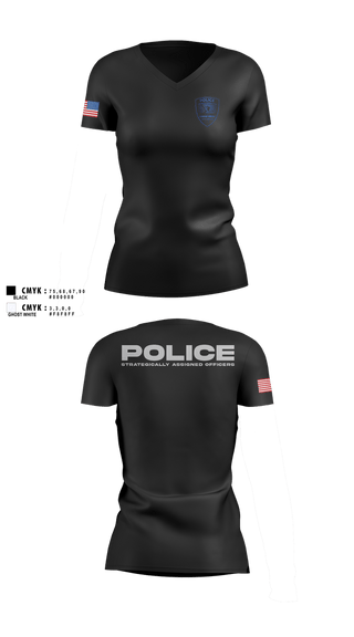 Womens Short Sleeve Vneck Shirt, SAO, Police, Teamtime, Team time, sublimation, custom sports apparel, team uniforms, spirit wear, spiritwear, sports uniforms, custom shirts, team store, custom team store, fundraiser sports, apparel fundraiser