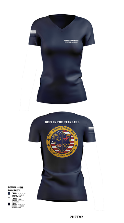 LaBelle Criminal Justice Academy 31997557 Women's Short Sleeve V-neck Shirt - 104
