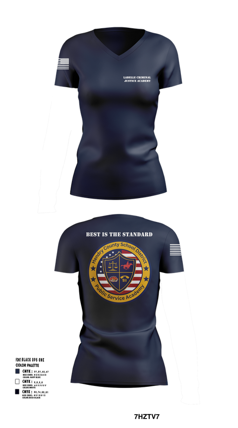 Womens Short Sleeve Vneck Shirt, LaBelle Criminal Justice Academy, Police, Teamtime, Team time, sublimation, custom sports apparel, team uniforms, spirit wear, spiritwear, sports uniforms, custom shirts, team store, custom team store, fundraiser sports, apparel fundraiser