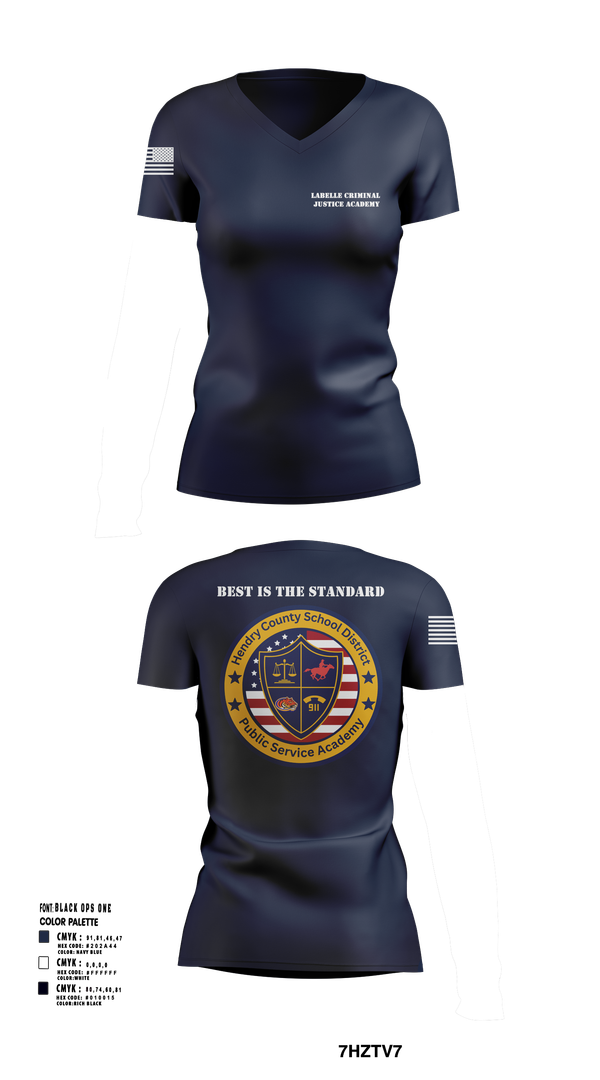 Womens Short Sleeve Vneck Shirt, LaBelle Criminal Justice Academy, Police, Teamtime, Team time, sublimation, custom sports apparel, team uniforms, spirit wear, spiritwear, sports uniforms, custom shirts, team store, custom team store, fundraiser sports, apparel fundraiser