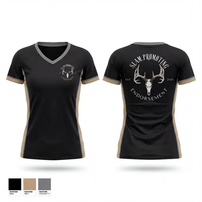 Slam.Promoting 35053436 Women's Short Sleeve V-neck Shirt - 1