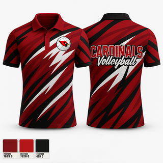 Short Sleeve Performance Polo, Cardinals, Women's Volleyball, Teamtime, Team time, sublimation, custom sports apparel, team uniforms, spirit wear, spiritwear, sports uniforms, custom shirts, team store, custom team store, fundraiser sports, apparel fundraiser
