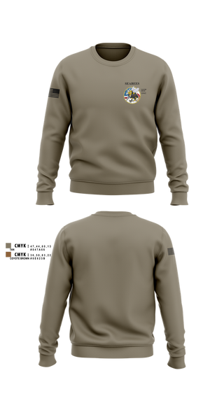 Crew Neck Sweatshirt, Seabees, Navy, Teamtime, Team time, sublimation, custom sports apparel, team uniforms, spirit wear, spiritwear, sports uniforms, custom shirts, team store, custom team store, fundraiser sports, apparel fundraiser