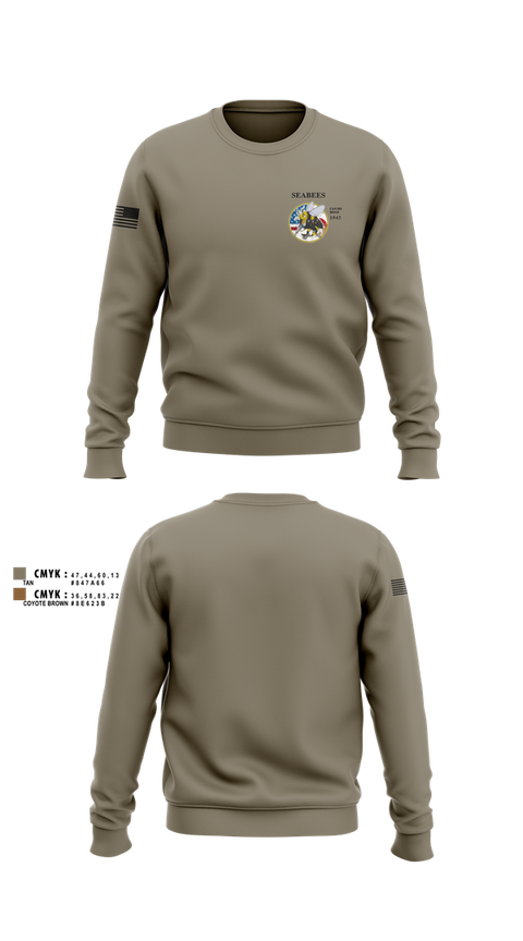Crew Neck Sweatshirt, Seabees, Navy, Teamtime, Team time, sublimation, custom sports apparel, team uniforms, spirit wear, spiritwear, sports uniforms, custom shirts, team store, custom team store, fundraiser sports, apparel fundraiser