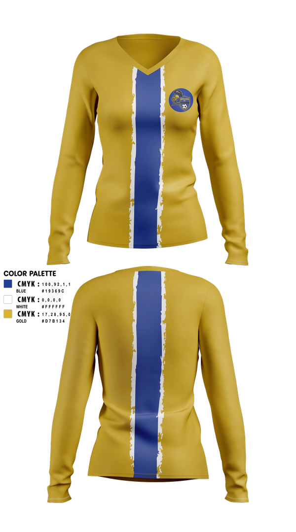 Womens Long Sleeve Vneck Shirt, Gholson F.C., Men's Soccer, Teamtime, Team time, sublimation, custom sports apparel, team uniforms, spirit wear, spiritwear, sports uniforms, custom shirts, team store, custom team store, fundraiser sports, apparel fundraiser