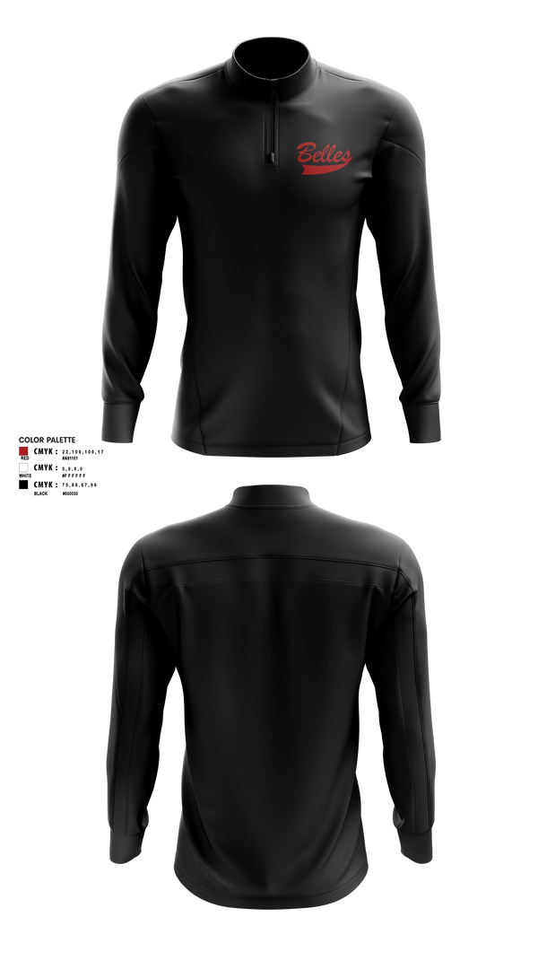 Quarter Zip Jacket, Bluegrass Lightning Belles, Softball, Teamtime, Team time, sublimation, custom sports apparel, team uniforms, spirit wear, spiritwear, sports uniforms, custom shirts, team store, custom team store, fundraiser sports, apparel fundraiser