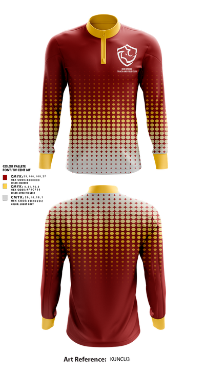 Iron Spikes Track and Field Club 9344658 Quarter Zip Jacket - 1