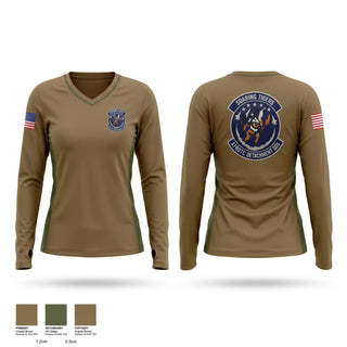 Womens Long Sleeve Vneck Shirt, DET 006 Soaring Tigers, Air Force, Teamtime, Team time, sublimation, custom sports apparel, team uniforms, spirit wear, spiritwear, sports uniforms, custom shirts, team store, custom team store, fundraiser sports, apparel fundraiser