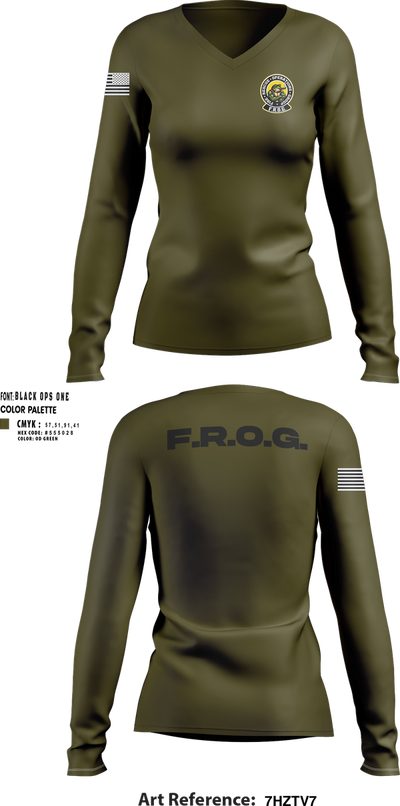 Fire Rescue Operations Group 65022293 Women's Long Sleeve V-neck Shirt - 105