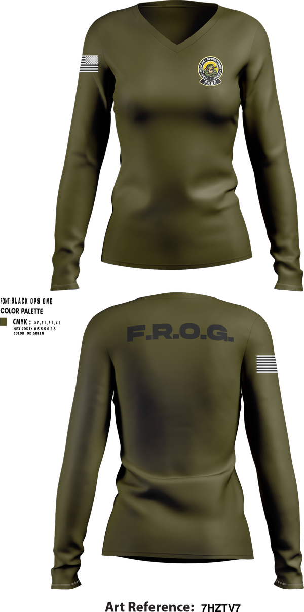 Womens Long Sleeve Vneck Shirt, Fire Rescue Operations Group, Fire Department, Teamtime, Team time, sublimation, custom sports apparel, team uniforms, spirit wear, spiritwear, sports uniforms, custom shirts, team store, custom team store, fundraiser sports, apparel fundraiser