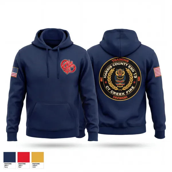 Hoodie, Cy Creek training, Fire Department, Teamtime, Team time, sublimation, custom sports apparel, team uniforms, spirit wear, spiritwear, sports uniforms, custom shirts, team store, custom team store, fundraiser sports, apparel fundraiser