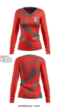 Pine Hill High School Volleyball 60405562 Women's Long Sleeve V-neck Shirt - 1