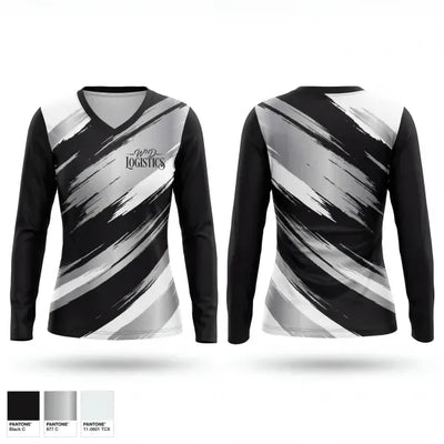 W3D Logistics 69406369 Women's Long Sleeve V-neck Shirt - 1