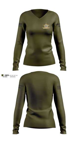 Womens Long Sleeve Vneck Shirt, Elkhart county sheriff office explorer program, Police, Teamtime, Team time, sublimation, custom sports apparel, team uniforms, spirit wear, spiritwear, sports uniforms, custom shirts, team store, custom team store, fundraiser sports, apparel fundraiser