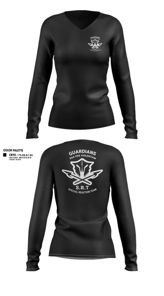 Womens Long Sleeve Vneck Shirt, Special reaction team, Air Force, Teamtime, Team time, sublimation, custom sports apparel, team uniforms, spirit wear, spiritwear, sports uniforms, custom shirts, team store, custom team store, fundraiser sports, apparel fundraiser