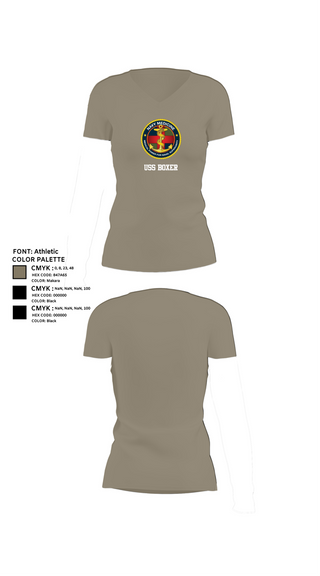 Womens Short Sleeve Vneck Shirt, USS Boxer, , Teamtime, Team time, sublimation, custom sports apparel, team uniforms, spirit wear, spiritwear, sports uniforms, custom shirts, team store, custom team store, fundraiser sports, apparel fundraiser