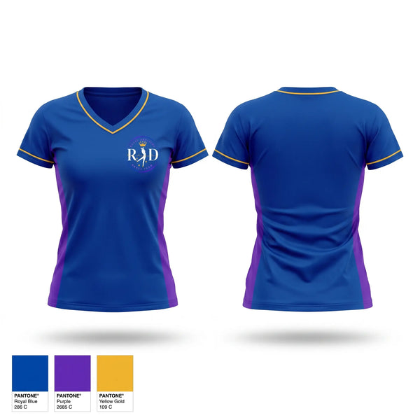 Womens Short Sleeve Vneck Shirt, Royal Artistry Dance Team, Cheer, Teamtime, Team time, sublimation, custom sports apparel, team uniforms, spirit wear, spiritwear, sports uniforms, custom shirts, team store, custom team store, fundraiser sports, apparel fundraiser