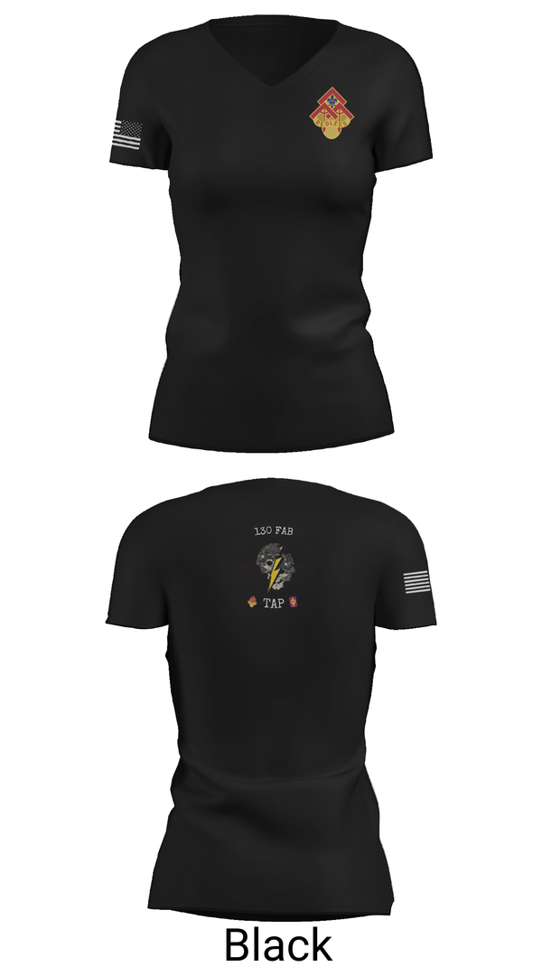 Womens Short Sleeve Vneck Shirt, 130th FAB Target Acquisition Platoon, , Teamtime, Team time, sublimation, custom sports apparel, team uniforms, spirit wear, spiritwear, sports uniforms, custom shirts, team store, custom team store, fundraiser sports, apparel fundraiser