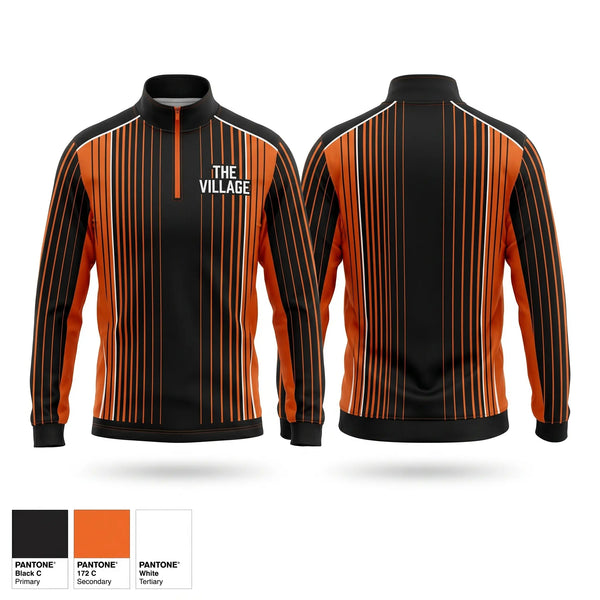 Quarter Zip Jacket, The Village, Softball, Teamtime, Team time, sublimation, custom sports apparel, team uniforms, spirit wear, spiritwear, sports uniforms, custom shirts, team store, custom team store, fundraiser sports, apparel fundraiser