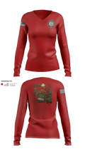 Navy Cargo Handling Battalion One 62031758 Women's Long Sleeve V-neck Shirt - 22