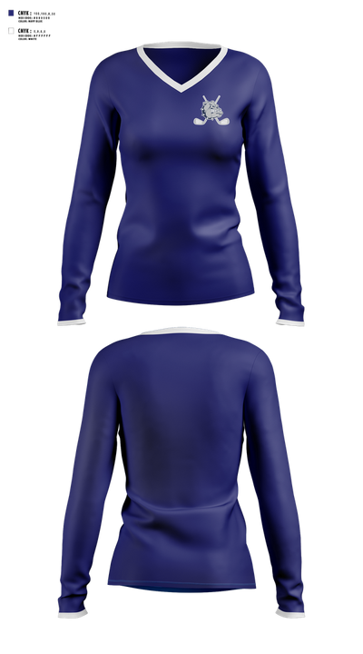 Rockland High School Golf 33140596 Women's Long Sleeve V-neck Shirt - 101