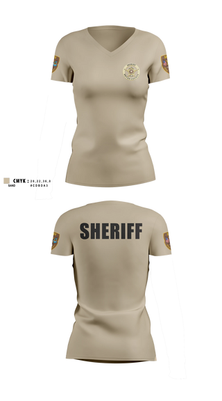 Womens Short Sleeve Vneck Shirt, Bryan County Sheriff’s Office, Police, Teamtime, Team time, sublimation, custom sports apparel, team uniforms, spirit wear, spiritwear, sports uniforms, custom shirts, team store, custom team store, fundraiser sports, apparel fundraiser