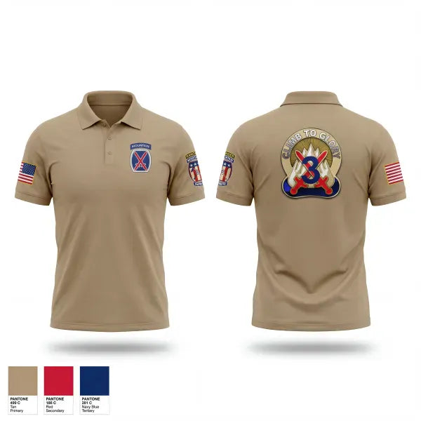 Short Sleeve Performance Polo, 3rd Brigade, 10th Mountain Division, Army, Teamtime, Team time, sublimation, custom sports apparel, team uniforms, spirit wear, spiritwear, sports uniforms, custom shirts, team store, custom team store, fundraiser sports, apparel fundraiser