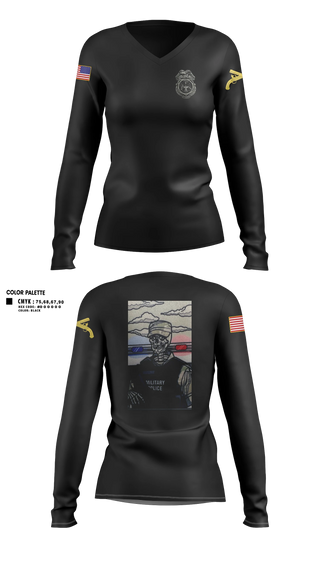 Womens Long Sleeve Vneck Shirt, 13th MDBFort Jackson LEA, Army, Teamtime, Team time, sublimation, custom sports apparel, team uniforms, spirit wear, spiritwear, sports uniforms, custom shirts, team store, custom team store, fundraiser sports, apparel fundraiser