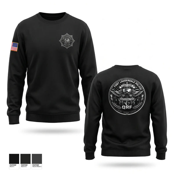 Crew Neck Sweatshirt, FLPD QRF, Police, Teamtime, Team time, sublimation, custom sports apparel, team uniforms, spirit wear, spiritwear, sports uniforms, custom shirts, team store, custom team store, fundraiser sports, apparel fundraiser