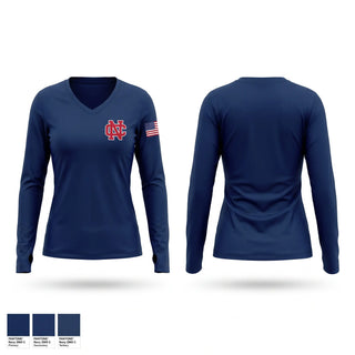 Womens Long Sleeve Vneck Shirt, El Paso Fire, Fire Department, Teamtime, Team time, sublimation, custom sports apparel, team uniforms, spirit wear, spiritwear, sports uniforms, custom shirts, team store, custom team store, fundraiser sports, apparel fundraiser