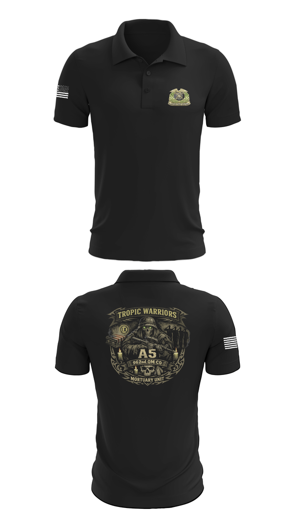 Short Sleeve Performance Polo, 962nd QM CO A5, Army, Teamtime, Team time, sublimation, custom sports apparel, team uniforms, spirit wear, spiritwear, sports uniforms, custom shirts, team store, custom team store, fundraiser sports, apparel fundraiser