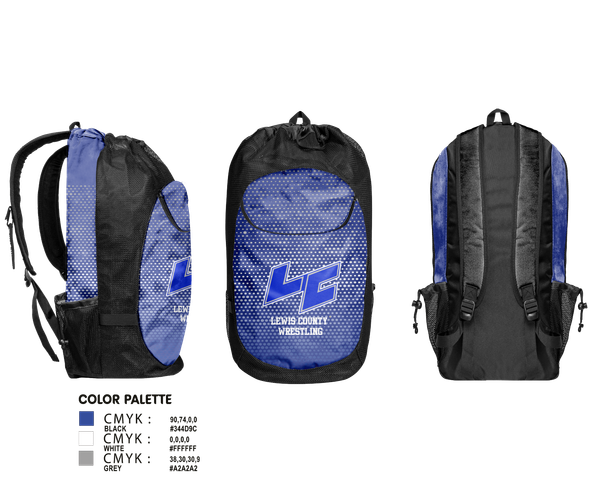 Gear Bag, Lewis County High School Wrestling, Wrestling, Teamtime, Team time, sublimation, custom sports apparel, team uniforms, spirit wear, spiritwear, sports uniforms, custom shirts, team store, custom team store, fundraiser sports, apparel fundraiser