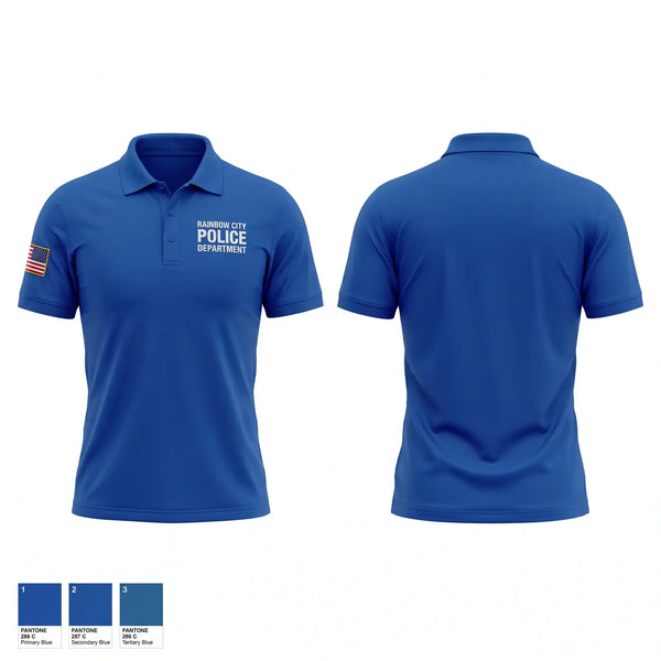 Short Sleeve Performance Polo, Rainbow City Police Department, Police, Teamtime, Team time, sublimation, custom sports apparel, team uniforms, spirit wear, spiritwear, sports uniforms, custom shirts, team store, custom team store, fundraiser sports, apparel fundraiser
