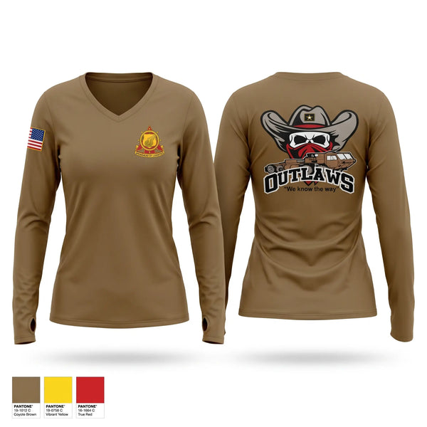 Womens Long Sleeve Vneck Shirt, 370th Transportation Company (PLS), Army, Teamtime, Team time, sublimation, custom sports apparel, team uniforms, spirit wear, spiritwear, sports uniforms, custom shirts, team store, custom team store, fundraiser sports, apparel fundraiser