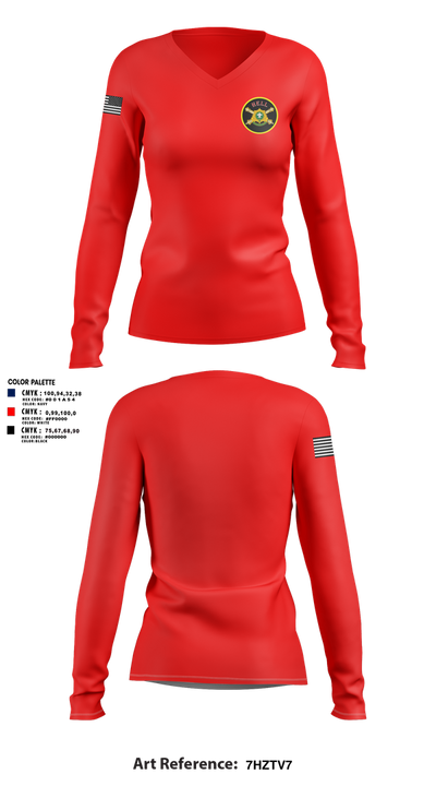 Fire’s Squadron 2nd SCR 49702477 Women's Long Sleeve V-neck Shirt - 2