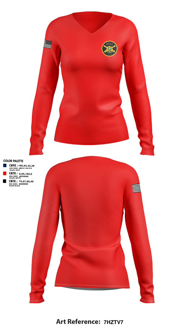 Womens Long Sleeve Vneck Shirt, Fire’s Squadron 2nd SCR, , Teamtime, Team time, sublimation, custom sports apparel, team uniforms, spirit wear, spiritwear, sports uniforms, custom shirts, team store, custom team store, fundraiser sports, apparel fundraiser