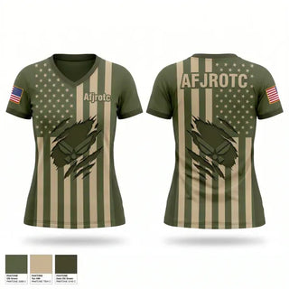 Womens Short Sleeve Vneck Shirt, Afjrotc, Air Force, Teamtime, Team time, sublimation, custom sports apparel, team uniforms, spirit wear, spiritwear, sports uniforms, custom shirts, team store, custom team store, fundraiser sports, apparel fundraiser
