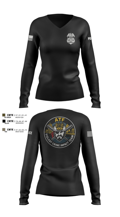 ATF 41951708 Women's Long Sleeve V-neck Shirt - 2